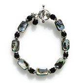 Abalone Rectangle & Faceted Onyx
