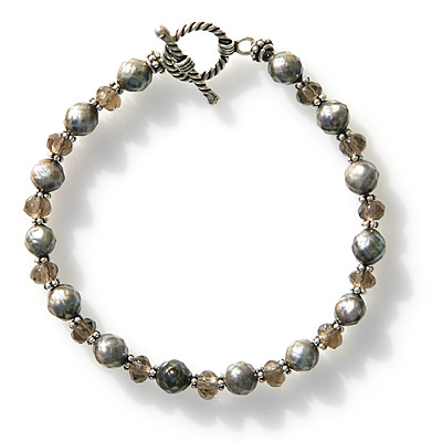 Faceted Pearl & Quartz Bracelet