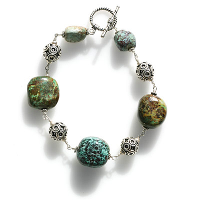 Chunky Turquoise & Silver Bracelet