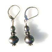 Pearl and Sterling Silver Earrings