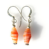 Red Line Agate and Silver Earrings