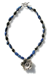 Lapis, Onyx and Silver Necklace