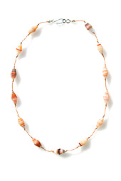 Faceted Agate and Silver Cord Necklace