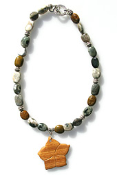 Wood and Ocean Jasper Necklace
